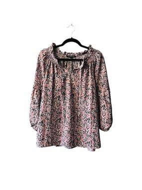 5/$25 Adrienne Vittadini Mauve Pink Floral Blouse